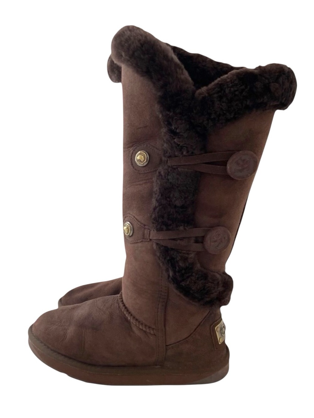 Australia Luxe Collective Nordic Shearling Tall Brown Suede Boho Luxe Boots Size
